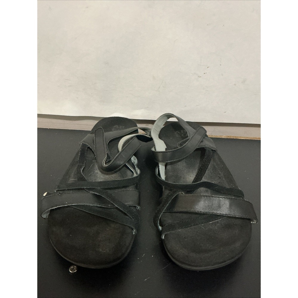 Abeo Bobbie Neu Womens Black Leather Strappy Sandals B.I.O. BW0204 Sz 9.5 N